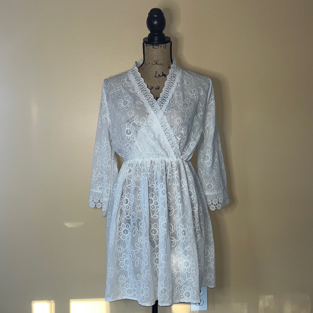 White Lace Mini Dress